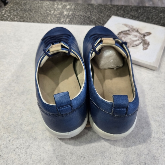 🐢 ECCO Soft 7 Men's Leather Sneaker. Blue Size 11. $170 new. - Picture 9 of 17